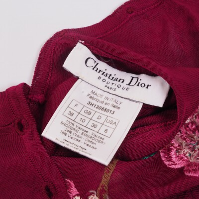 Christian Dior Vintage 2003 Embroidered Floral Bird Sleeveless Top