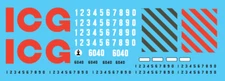 N Scale - ICG EMD Locomotive Gray Orange Scheme Decal Set