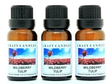 3 Wildberry Tulip 1/2oz Premium Grade Scented Fragrance Oil Crazy Candles