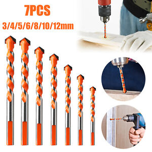 7Pcs Multifunctional Drill Bits Ceramic Glass Punching Hole Working Set Tools 