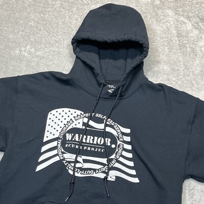 Grunt Style Hoodie Mens M Pullover Hooded Sweatshirt Black Warrior Scuba Project