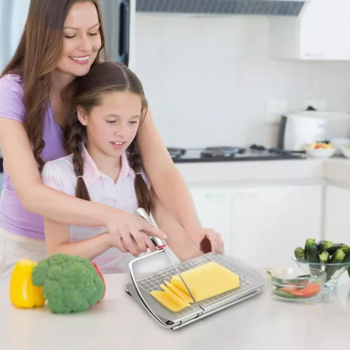 Cheese Slicer Cutter Stainless Steel Block Cheese Slicer with Size Scale New - Picture 13 of 13