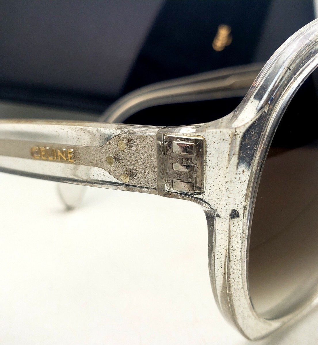 New CELINE Sunglasses CL40147I 27F 63-19 Crystal Frame Brown Fade