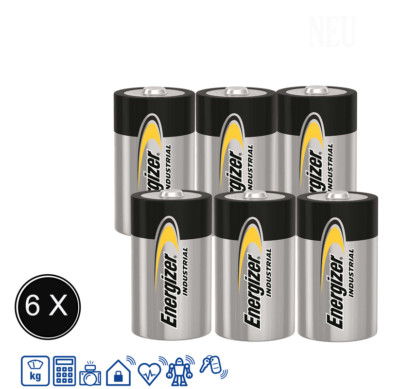 6 x Energizer Industrial Mono D Alkaline LR20 MN1300 1,5V Batterie lose