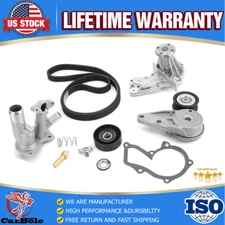Engine Water Pump Accessory & Belt Tensioner Kit For Ford Fiesta Escape 1.6L L4