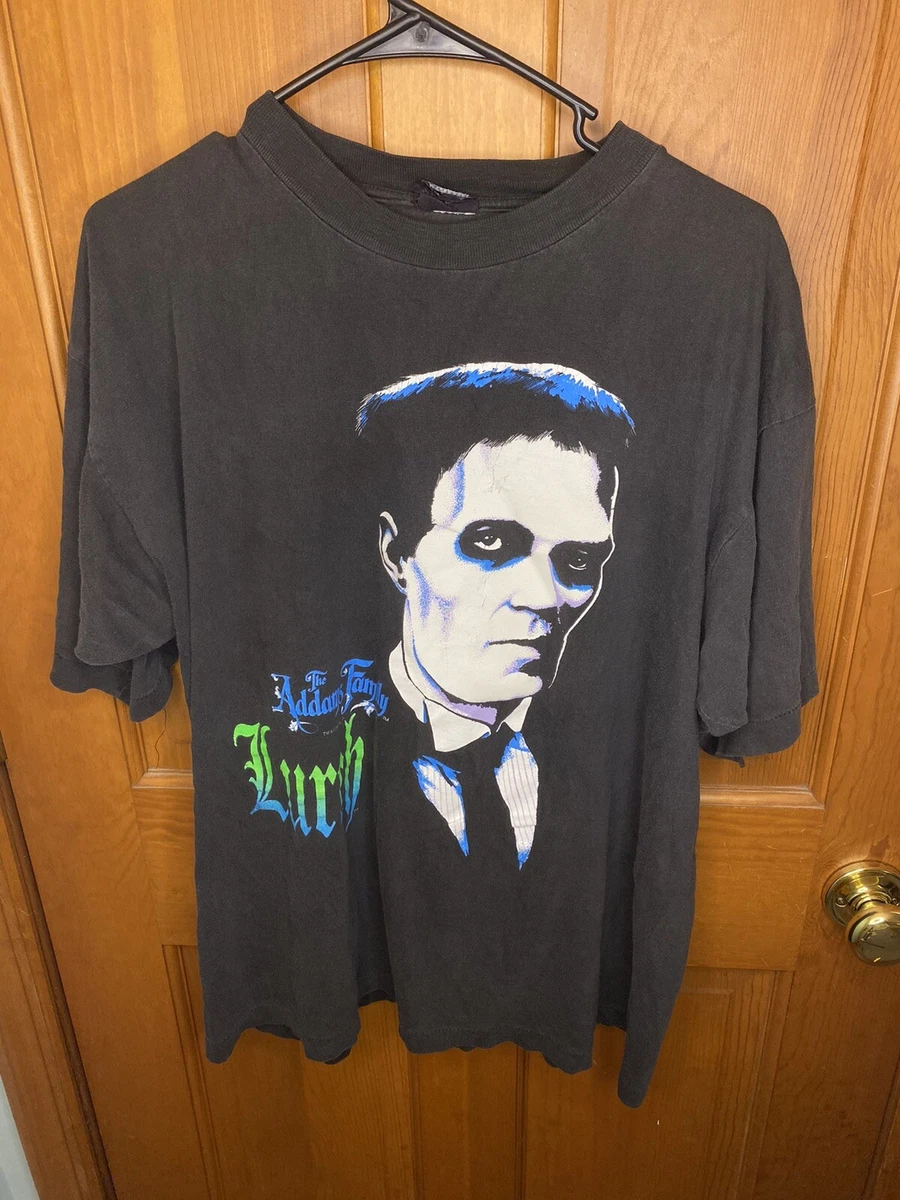 90s The Addams Family Lurch Vintage XL T- Shirt Butler Black Oasis  Sportswear