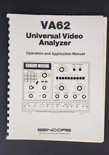 Vtg Sencore VA62 Universal Video Analyzer Operation Application Manual