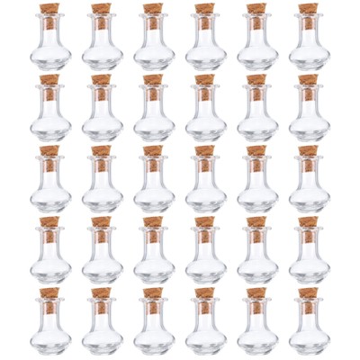 30 Stück transparente Wunschflaschen 17 mm breit, für Halskette DIY Anhänger Basteln 