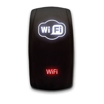 [WiFi] Laser Etched 5-Pin SPST Rocker Switch, 20A, White/Red