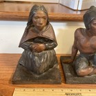 OLD WOOD CARVED WOODEN AFRICAN NATIVE INDIAN Man And Woman FIGURINE STATUES — photo 4