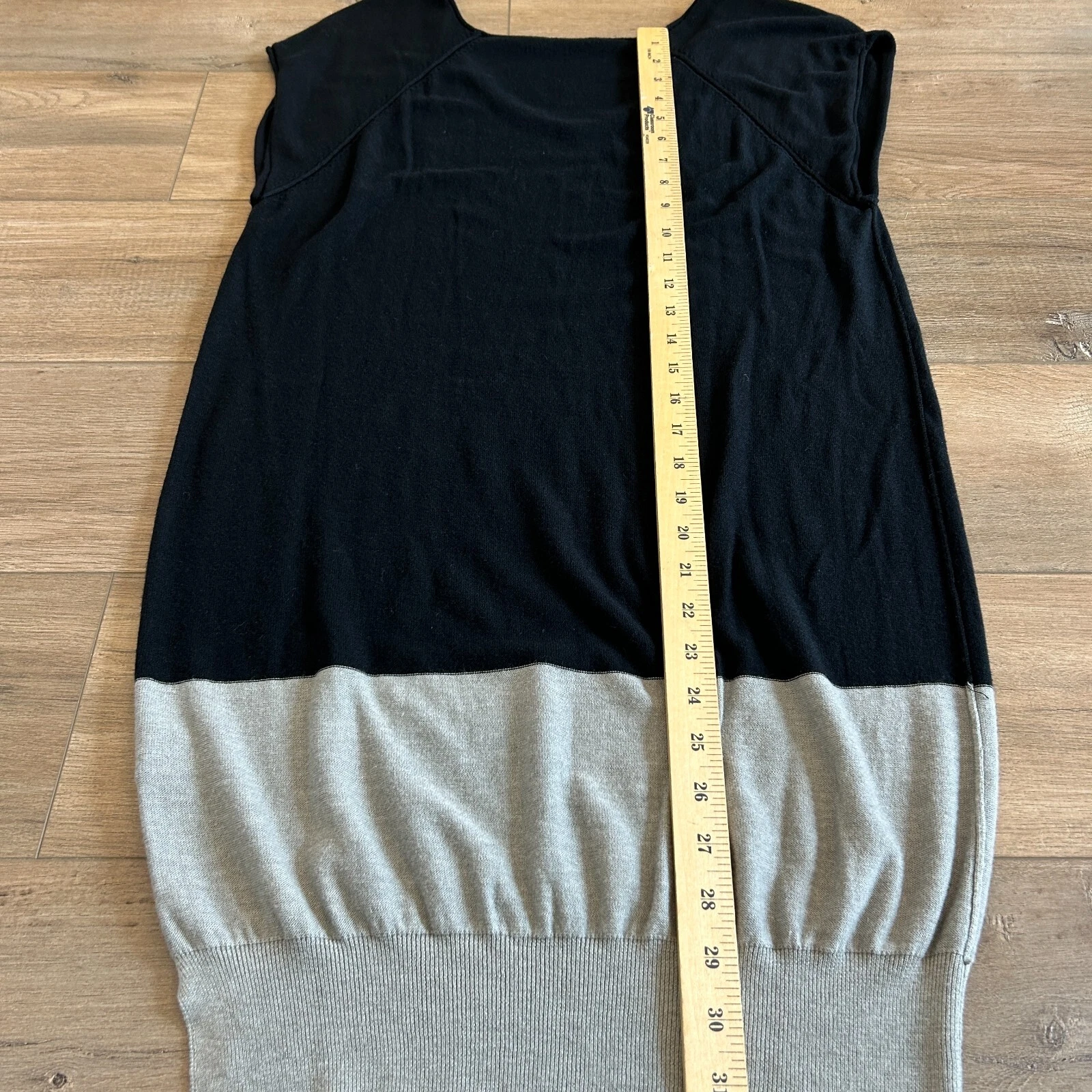 Abito maglione T Alexander Wang donna L nero grigio lana misto seta manica berretto