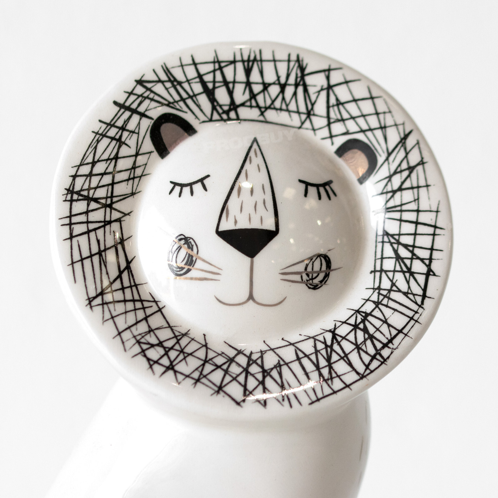 Cute White Lion Ceramic Money Box Nursery Childrens Coin Saving Piggy