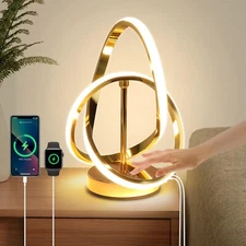 Modern LED Table Lamps, LED Spiral Table Lamp, 3 Color Dimmable Bedside Lamp,...