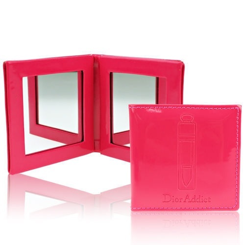 Dior Addict Makeup Double MIRROR 8m x 9cm Pocket Size Fuchsia Pink