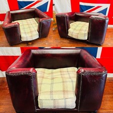 Superb Red Leather Chesterfield Style Dog Bed by Scott’s of London.