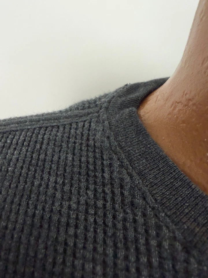 Camisa Gap Punto Gofre Hombres Mediana Elástica Mínima Carbón Térmica Algodón Pesado Foto 3 de 4