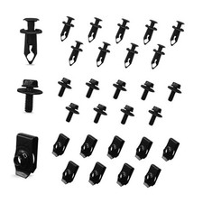 30PCS Under Cover Engine Splash Shield Bolts, Extruded U-Nuts, Liner Push