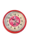 Vintage Coca-Cola Red Metal & Chrome Retro Clock Battery Operated 9"