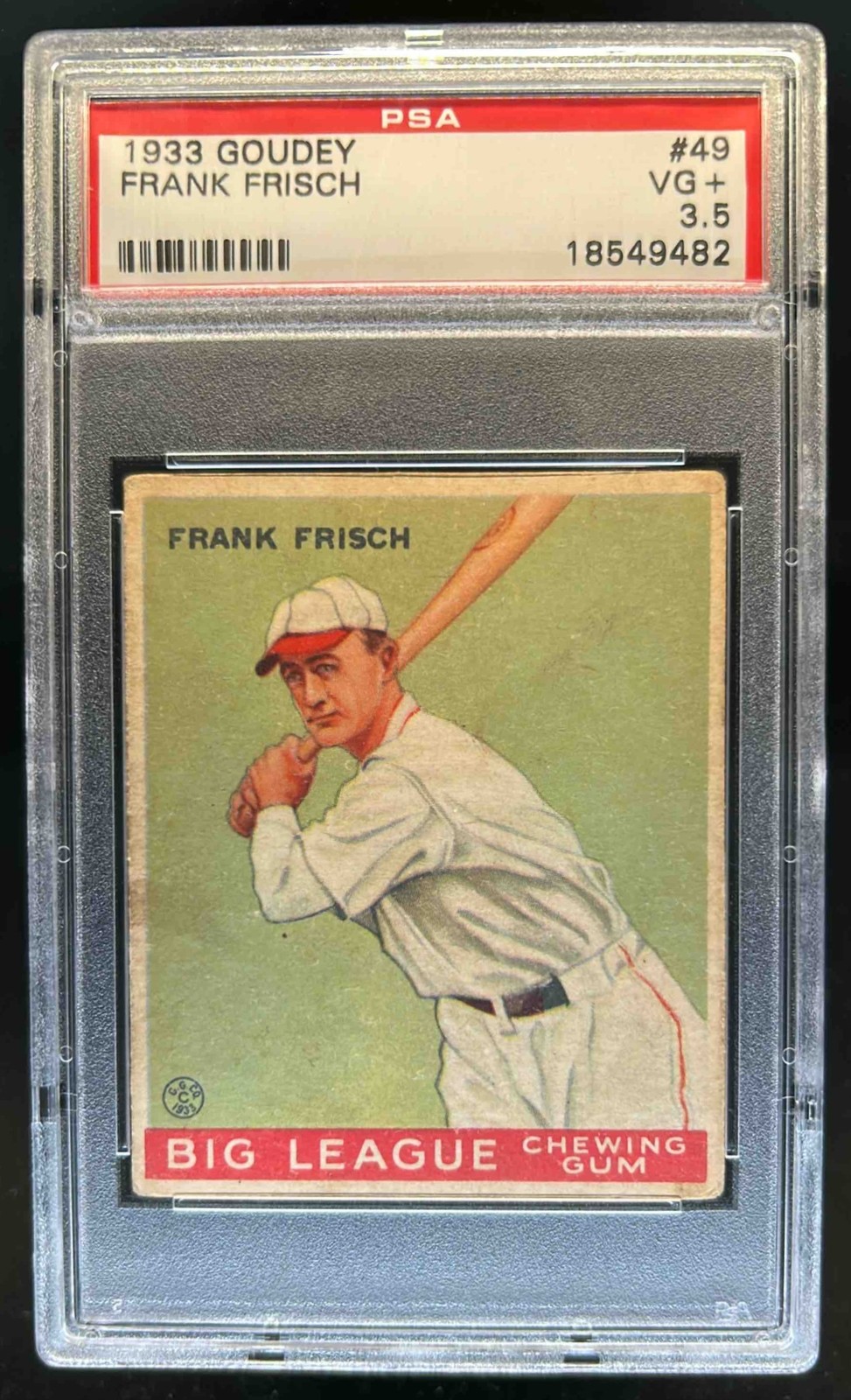 1933 Goudey (R319) Frank Frisch Rookie RC #49 Cardinals PSA 3.5
