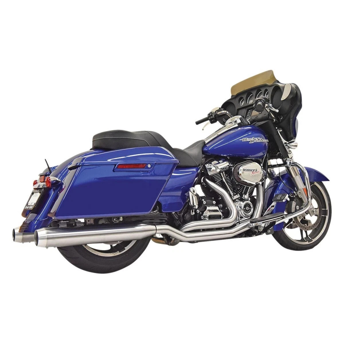 Bassani 1F66SS True-Dual Exhaust Stainless System 17-25 Harley