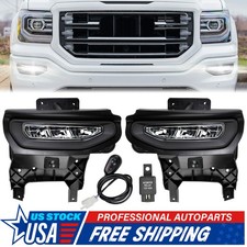 For Gmc Sierra 1500 2016 2017 2018 Led Fog Lights Bumper Lamps Wwiringbracket
