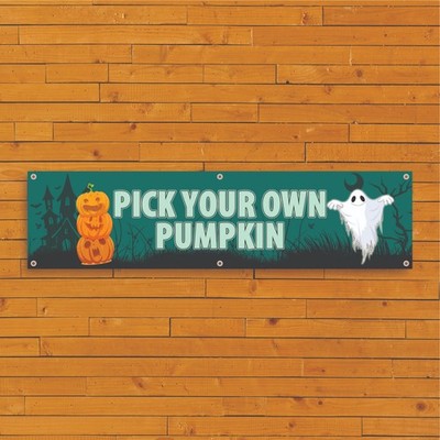Wählen Sie Ihre eigenen Kürbis Banner - Halloween PVC Beschilderung für Hofläden & Veranstaltungen