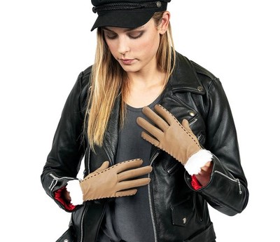 Sheepskin Leather Gloves for Women Warm Winter Touchscreen Soft Driving Glove