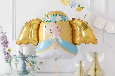 5904555016064 Balon foliowy Aniołek 103x58 cm 1szt PartyDeco
