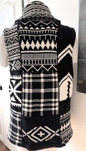 VINTAGE RALPH LAUREN SWEATER VEST LEATHER TOGGLE CLOSURE SOUTH WESTERN COTTON XL - Image 2 of 4