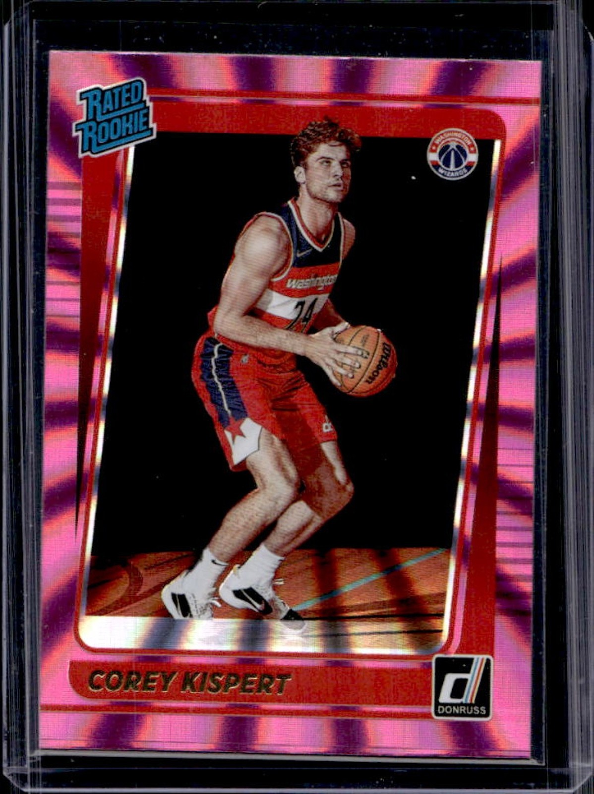 2021-22 Donruss Corey Kispert Holo Pink Laser Rookie RC #233 Wizards