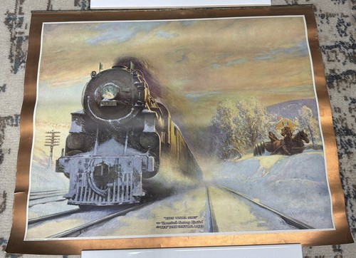 1925 NYC RAILROAD PRINT WALTER L GREENE WHEN WINTER COMES