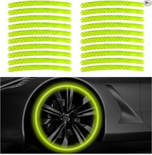 20 PCS Car Wheel Reflective Stickers, Anti-Scratch Night Safe Warning Tape Green