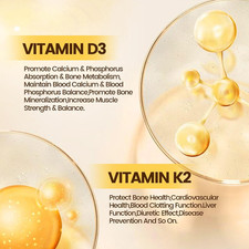Vitamin D3 10000 Iu plus K2 MK-7 200 Mcg, 300 Coconut Oil Softgels 2 in 1 ...