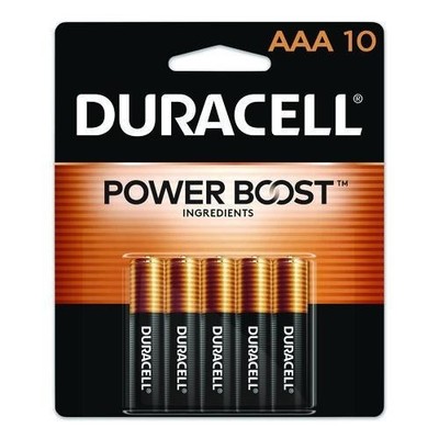 Duracell Power Boost CopperTop Alkaline AAA Batteries, 10/Pack