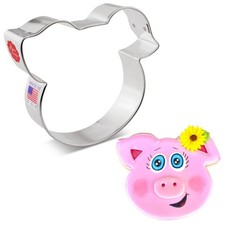 Ann Clark Pig Face Cookie Cutter, 4" Made in USA
