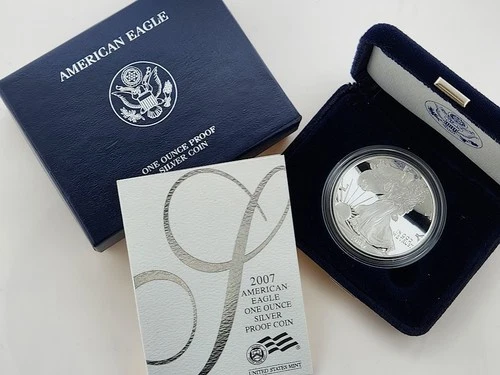 2007-W Proof American Silver Eagle, OGP