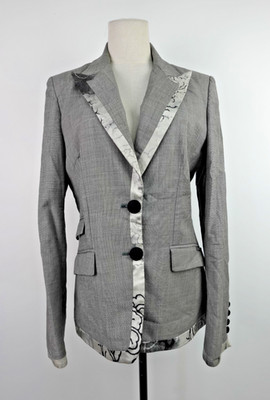 GALLIANO BLAZER JACKET WOMEN SIZE 44 /30 JACKET WOMAN VINTAGE CASUAL MOHAIR SILK