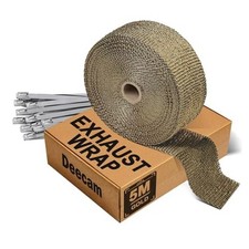 Exhaust Heat Wrap Roll, 2'' x 16.5' Titanium Muffler Exhaust Pipe for
