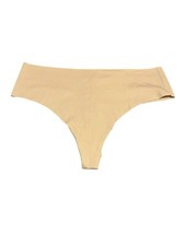 Aerie Thong Panties Womens Size Large Solid Nude Beige Ribbed Stretch NWT