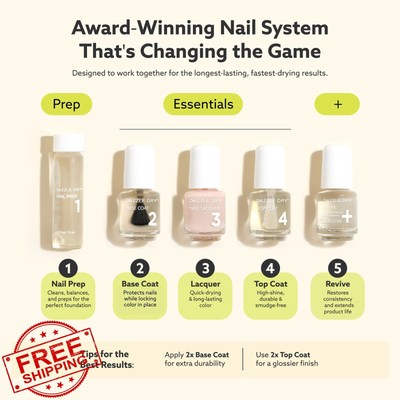 Dazzle Dry Mini Kit 4 Step Heartbreaker Dove Gray Nail Polish