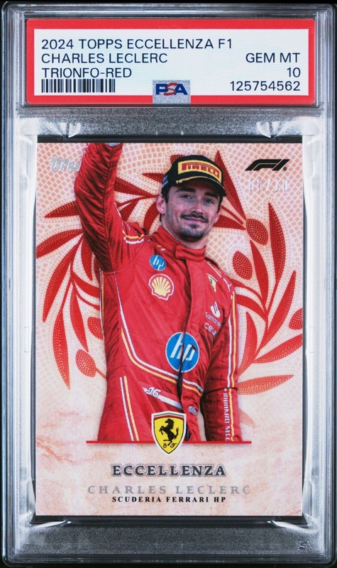 Topps 2024 Eccellenza F1 Charles Leclerc Trionfo Red /10 PSA 10