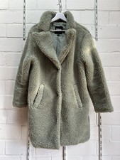 Damen Kunstpelz Mantel, hellgrün, Größe L