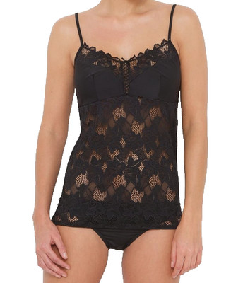 Sans Complexe Arum schwarzes Trägertop 8 - 10 klein bügellos Blumen Spitze Trägertop