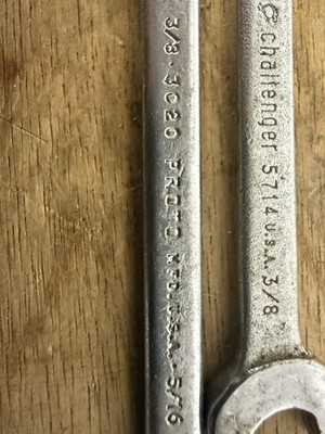 Pair Of Vintage PROTO USA Double Open Ended Wrenches #3020 And Challenger 5714