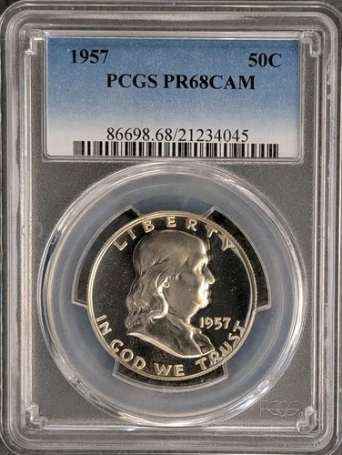 1957 Franklin Half Dollar Proof PCGS PF68 Cameo   FREE SHIPPING