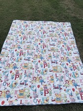 Vintage Handmade Baby Quilt Raggedy Ann ABC Alphabet Nursery 80x66 Throw