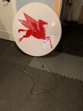 Vintage Illuminated Mobile Pegasus Gas sign