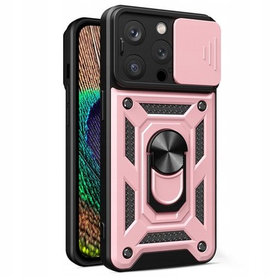 HURTEL ARMOR CASE FÜR IPHONE 15 PRO MIT STAND CAMSHIELD KAMERASCHUTZ