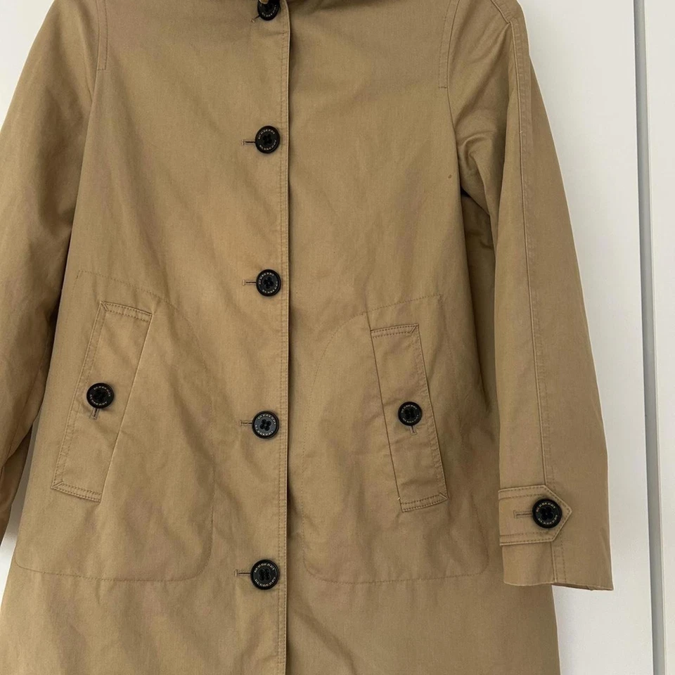 Genuine Burberry London Beige Tan Trench Car Coat Kids Size 10 Removable Hood - image 3 of 4