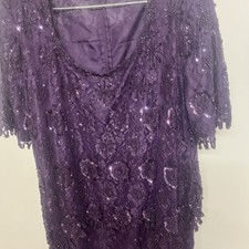 Scala Beaded Sequin Formal Dress Size 3X deep purple elegant and beautiful